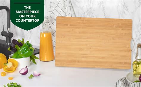 Buy HOKIPO Bamboo Wood Jumbo Chopping Cutting Board for Kitchen - 60x40 ...