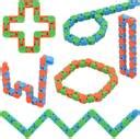 hinik 6 Pieces 20 Links Wacky Tracks Snap&Sensory Fidget Snake , Stress ...
