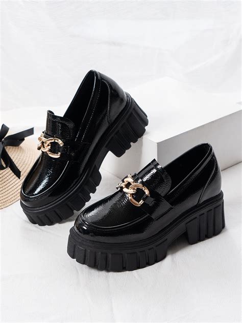 Chain Decor Chunky Loafers | Loafer shoes women, Girly shoes, Fashion shoes
