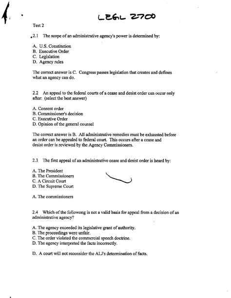 Questions for Exam 2 - Legal and Regulatory Environment of Business ...
