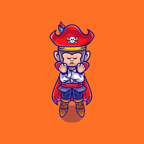 Cute pirate monkey illustration | Premium Vector