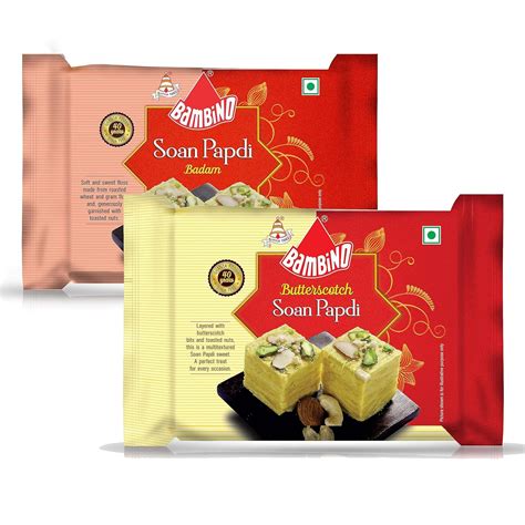 Bambino Soan Papdi Combo Each 200 Gms X Pack of 2 (Badam, Butterscotch ...