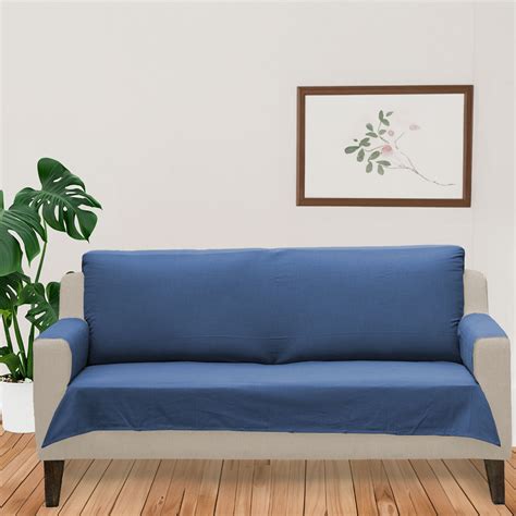 Solid Royal blue 100% Cotton plain Sofa cover