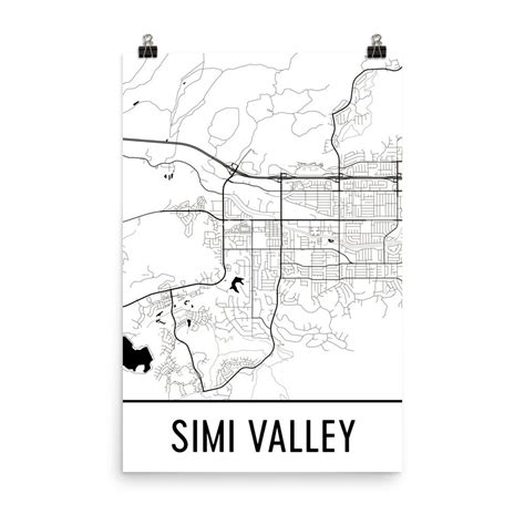 Simi Valley Map, Simi Valley Art, Simi Valley Print, Simi Valley CA ...