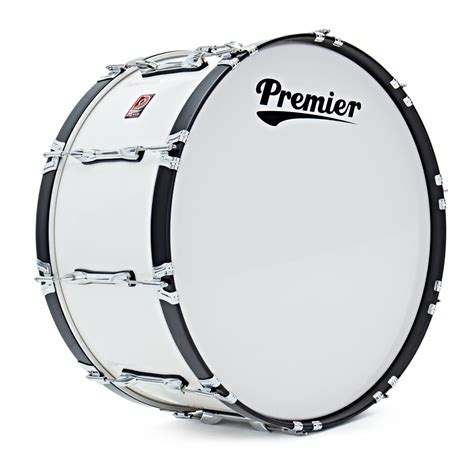 Premier Marching Traditional 26” x 12” Bass Drum, Ivory White at Gear4music