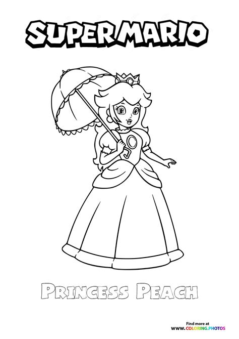 Princess Peach from Super Mario - Coloring Pages for kids
