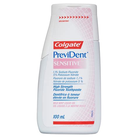 Colgate PreviDent Sensitive Mild Mint Liquid Gel High Strength Fluoride Toothpaste, 100 ml ...