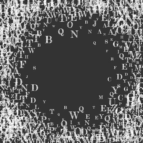 Premium Vector | Flying latin letters White chalk scattered