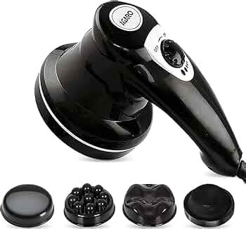 AGARO Atom Electric Handheld Full Body Massager with 3 Massage Heads ...