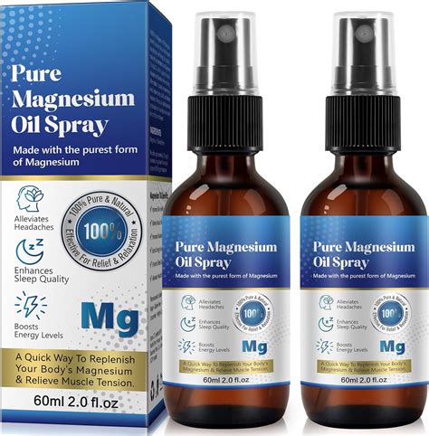 Amazon.com: Pure Magnesium Oil Spray - 100% Natural Magnesium Spray ...
