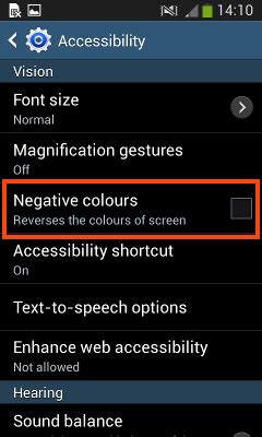 What is Negative colours option in Samsung Galaxy Grand Neo(GT-I9060 ...