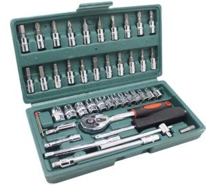 MOSHTU 46 in 1 Pcs Tool Kit & Screwdriver and Socket Set Mechanical ...