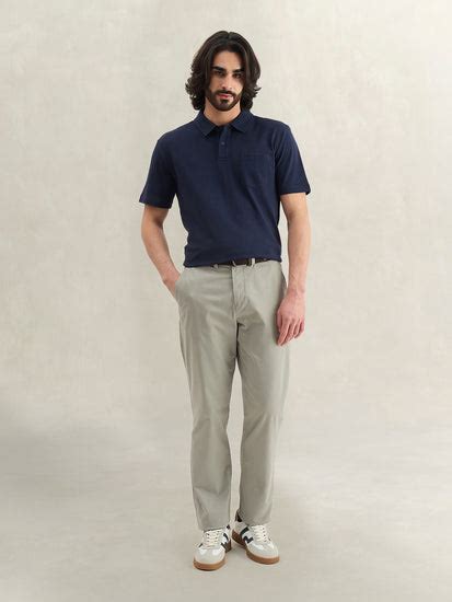 Shop Gant Men Navy Blue Solid Regular Fit Polo T-Shirt Online