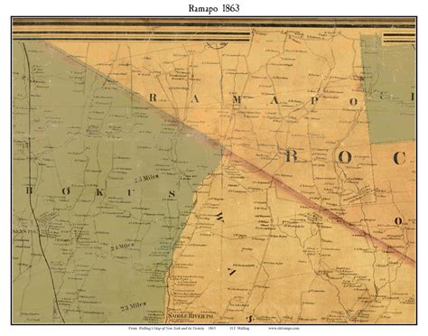 Ramapo (partial), New York 1863 Old Town Map Custom Print - NYC ...