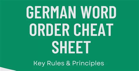 Image result for German Word Order Explained