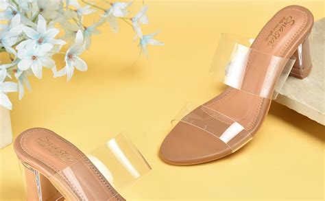Buy Jking Women Transparent Heels Beige Fashion Sandals-7 UK, Casual at ...