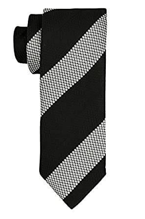 Buy The Tie Hub Dual Black And Grey Stripe 100% Microfiber Necktie for ...
