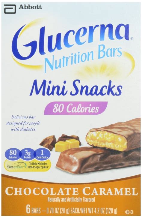Glucerna Mini Snack Bars Chocolate Caramel 6 Count (2 Pack)- Buy Online ...