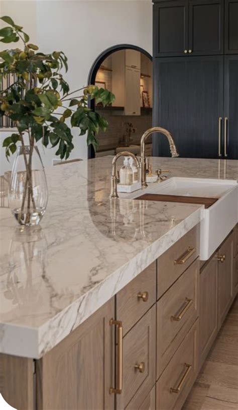 Modern Kitchen with Marble Countertops