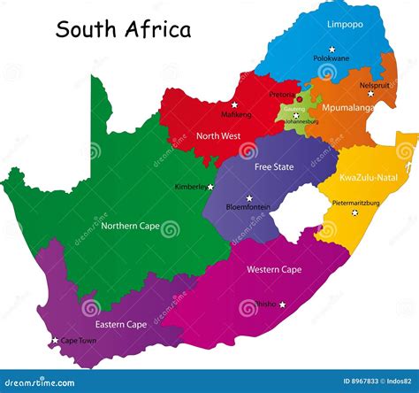 South Africa map stock vector. Illustration of district - 8967833