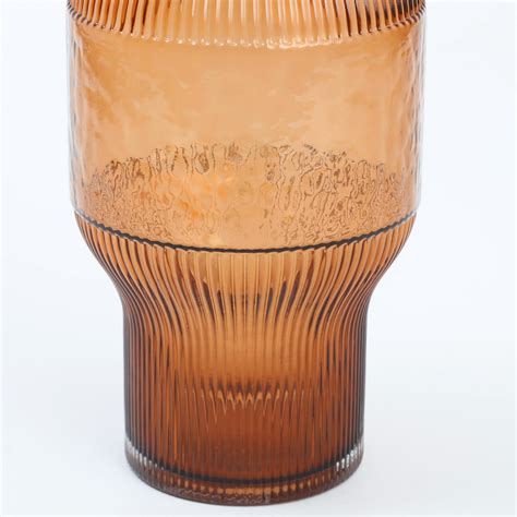 Buy Splendid Dastkari Glass Ribbed Vase from Home Centre at just INR 1799.0