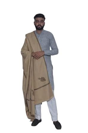 Buy Kashmiri Classic Hand Embroidery Border Men Shawl Man Lohi Woolen ...