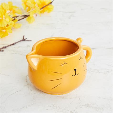 Buy Colour Connect Ceramic Cat Planter from Home Centre at just INR 699.0