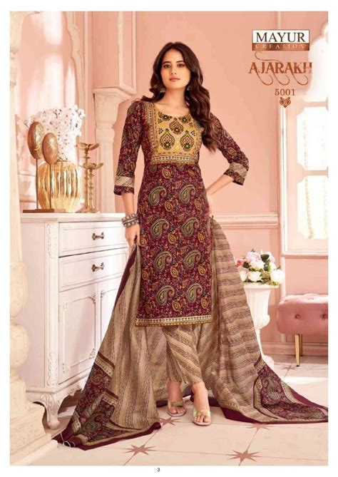 MAYUR CREATION AJARAKH VOL 5 COTTON PRINTED LADIES STITCHED SUITS AT ...