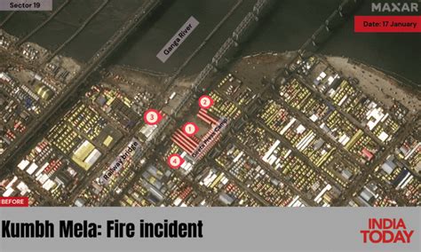 Maha Kumbh Mela 2025: Satellite images capture huge tent city, sea of ...