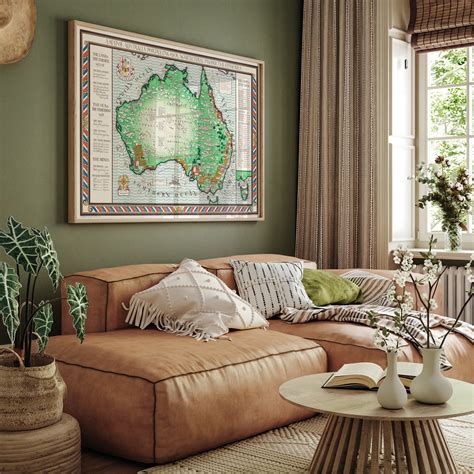 Vintage World Map - Map of Australia - Vintage Map Poster - Vintage Rustic Map - Matte Paper ... - map of australia vintage