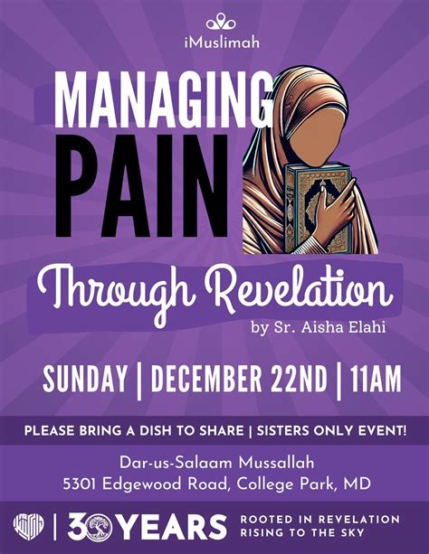 Managing Pain Through Revelation ? Sisters Halaqah & Potluck, 5301 ...