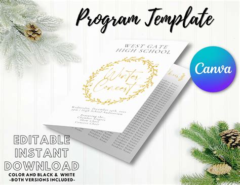 Image result for Editable Winter Concert Program Template