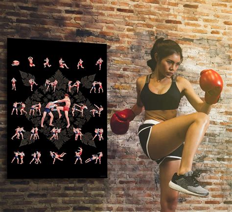 Buy GREAT ART – Muay Thai Poster No. 1 – Different Poses in Detail in ...