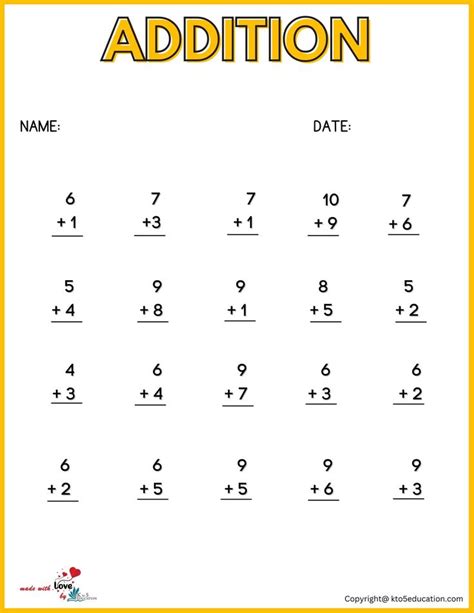 1st Grade Addition Worksheets 的图像结果