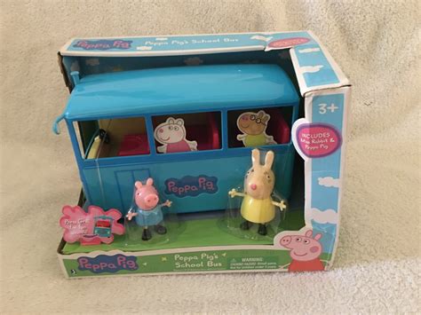 Buy Peppa Pig's School Bus Toy Car Play Set Includes Miss Rabbit And ...