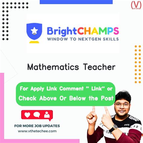 BrightCHAMPS is hiring for Mathematics Teacher | Apply Now! - V The ...