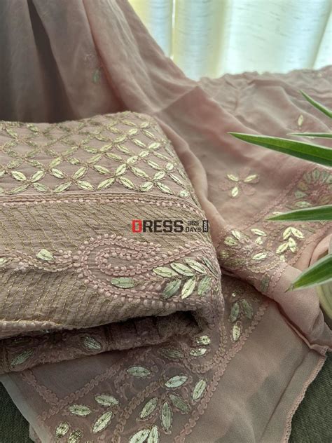 Rose Gold Gota Patti Chikankari Anarkali Suit – Dress365days