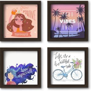 MADANYU Motivational Quotes Frame-Wall Frame-Poster-Set Of 4 ...