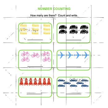 Transportation Counting Worksheet 的图像结果