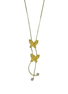 Buy Gold Plated Butterfly Necklace with Crystal Drops | Snake Chain ...