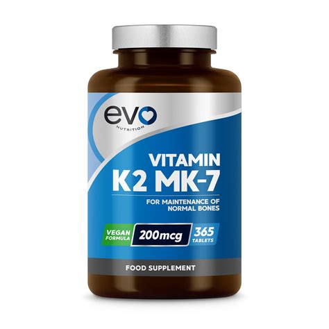 Buy Vitamin K2 MK 7 200mcg | 365 Vegetarian and Vegan Tablets (not Capsules) | One Year Supply ...