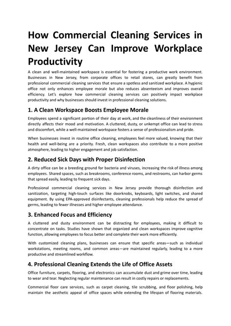 PPT - How Commercial Cleaning Services in New Jersey Can Improve ...