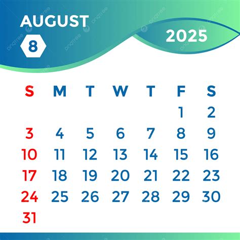 2025 Calendar August
