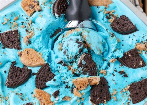 Cookie Monster Ice Cream - Barefeet in the Kitchen