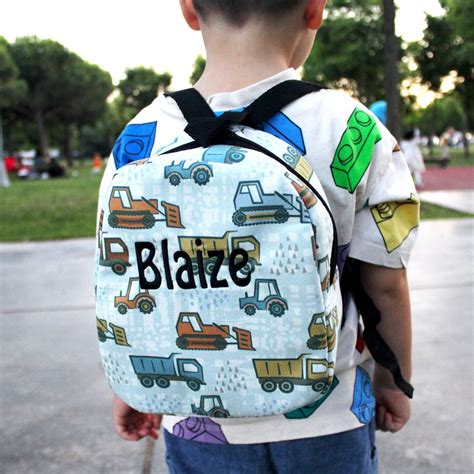 Personalized Toddler Backpack Boy, Truck Backpack, Daycare Backpack ...