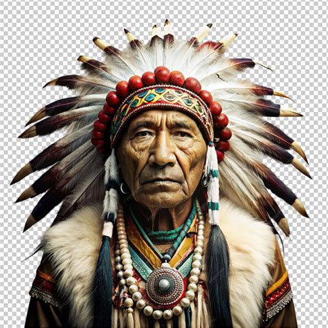 Premium PSD | Native american indian chief head illustration on ...