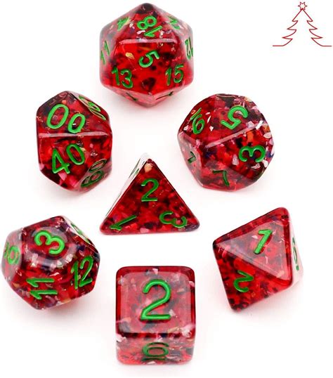 Buy Haxtec Christmas DND Dice Set 7PCS Polyhedral D&D Dice for ...