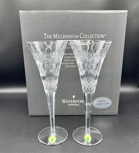 Waterford Crystal Champagne Flutes, the Millennium Collection Yr2000 ...