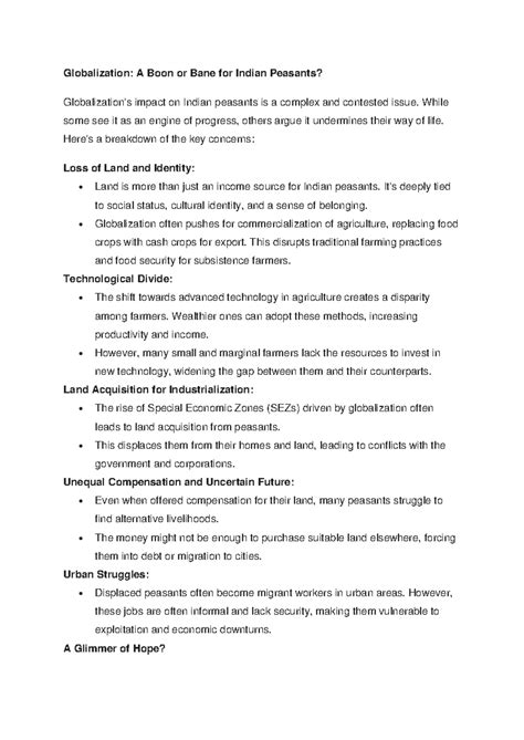Globalization - Summary BA.LL.B(Hons) - Globalization: A Boon or Bane ...