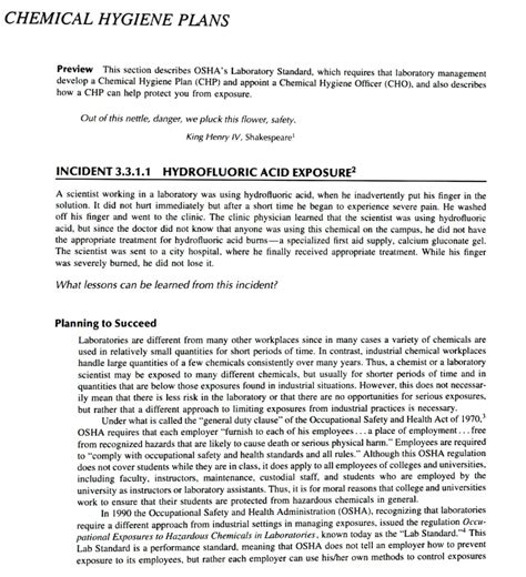 SOLUTION: Chemical hygiene plans - Studypool